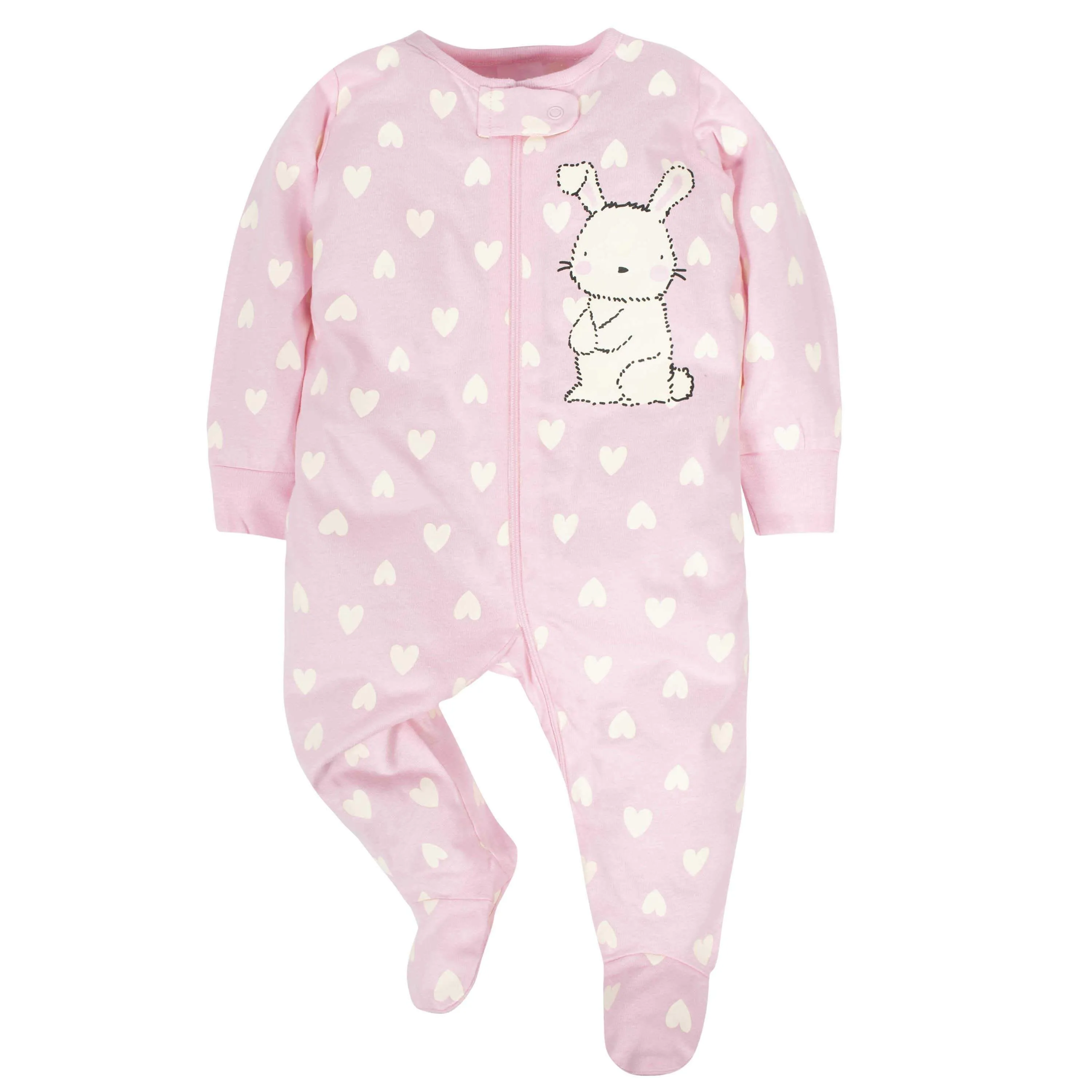 18-Piece Baby Girls Bunny Sleep 'N Play, Onesies® Bodysuit, and Burpcloth Set