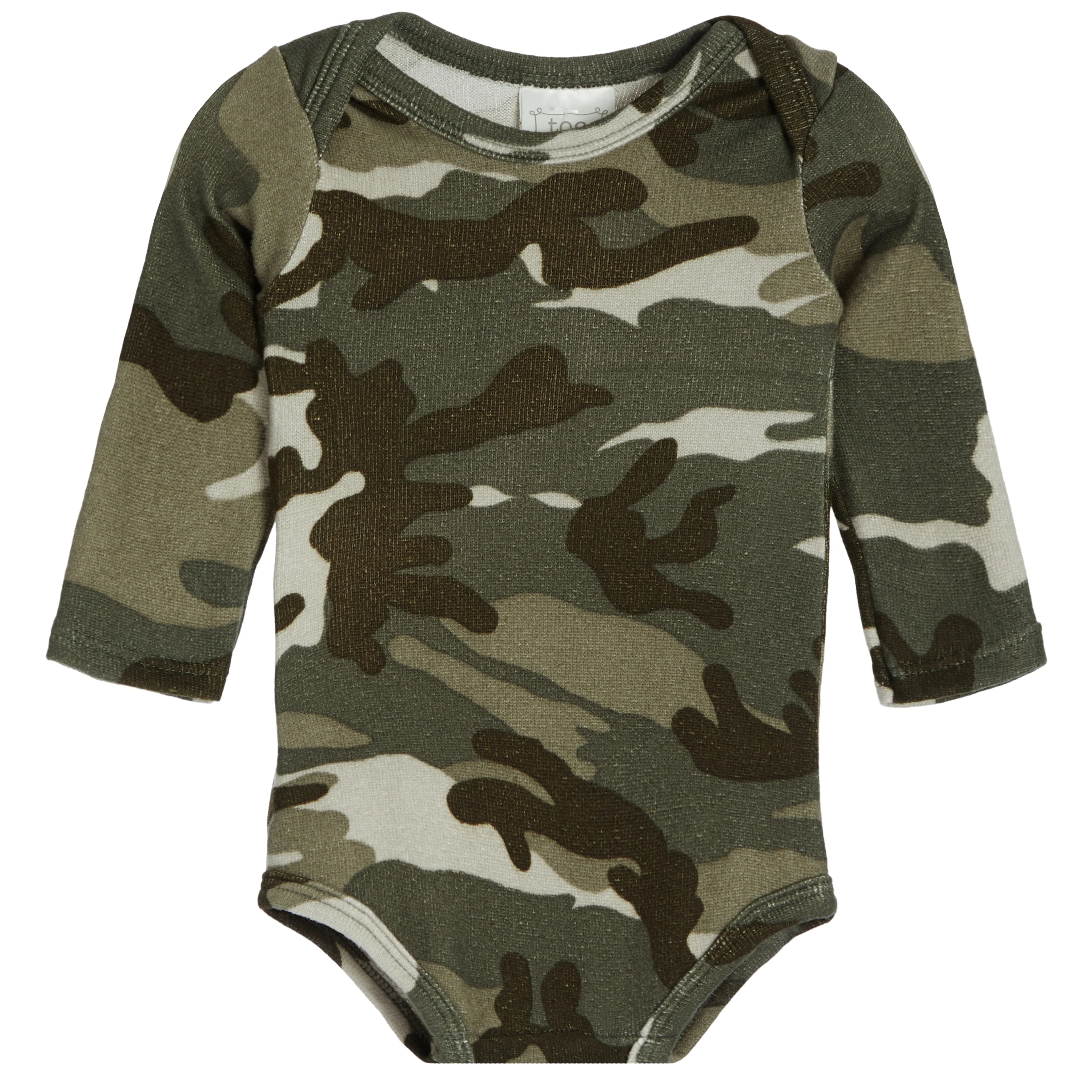 2pc Green Camo Knit Onesies Set