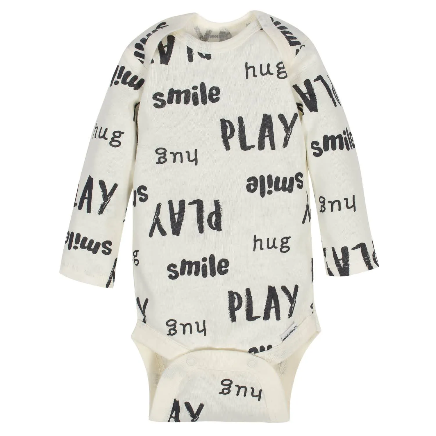 6-Pack Baby Neutral Words Long Sleeve Onesies® Brand Bodysuits