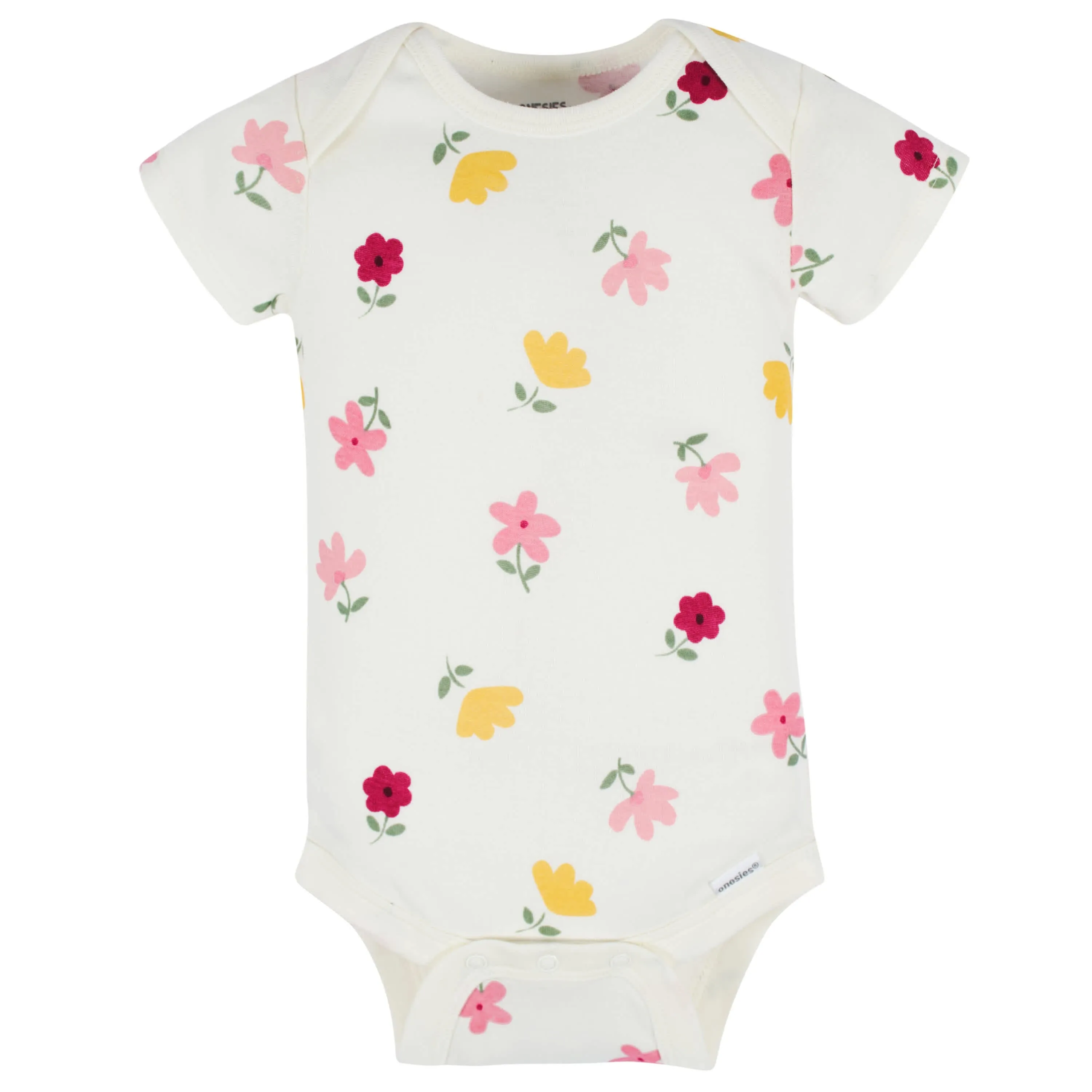 8-Pack Baby Girls Floral Fox Short Sleeve Onesies® Bodysuits