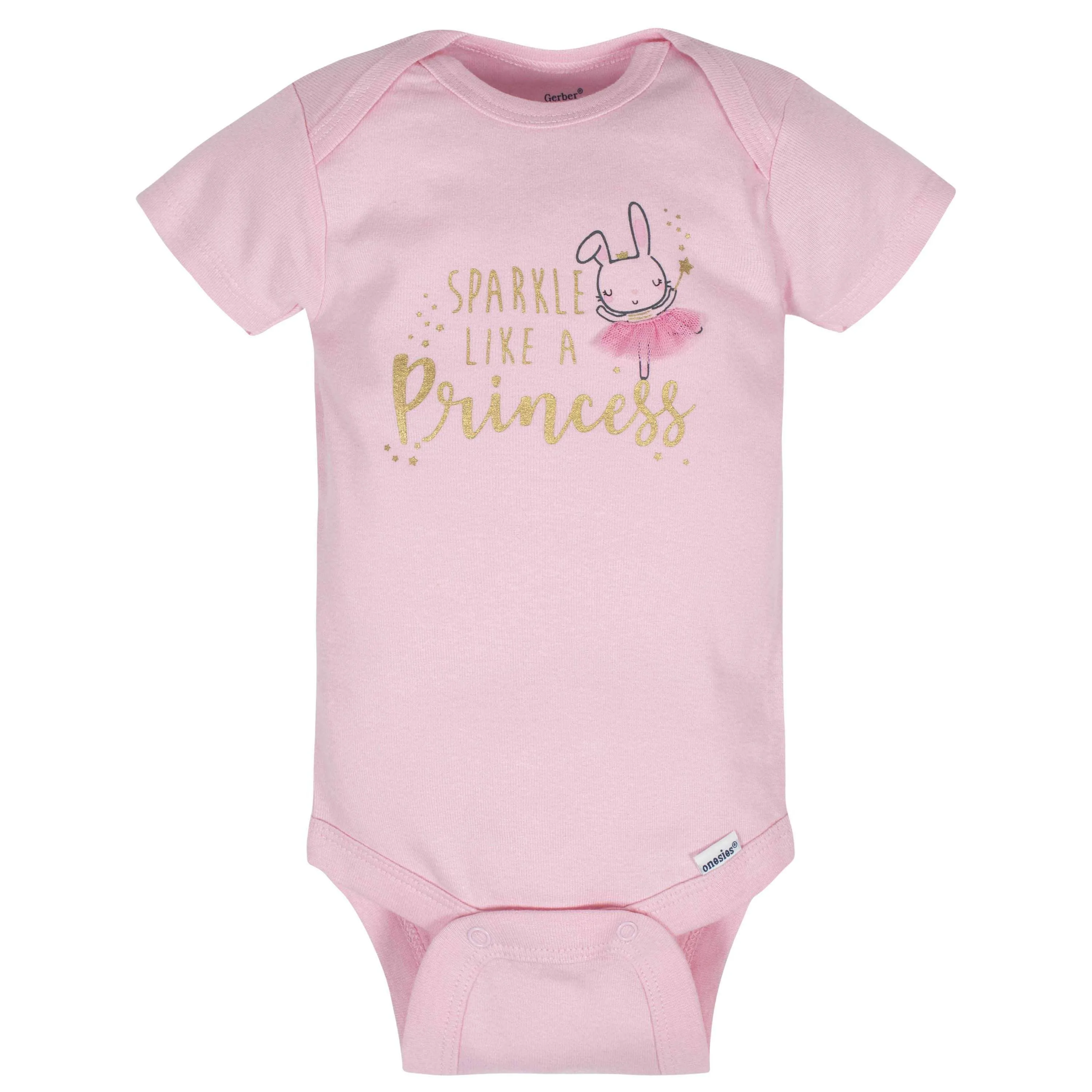 8-Pack Baby Girls Princess Short Sleeve Onesies® Bodysuits