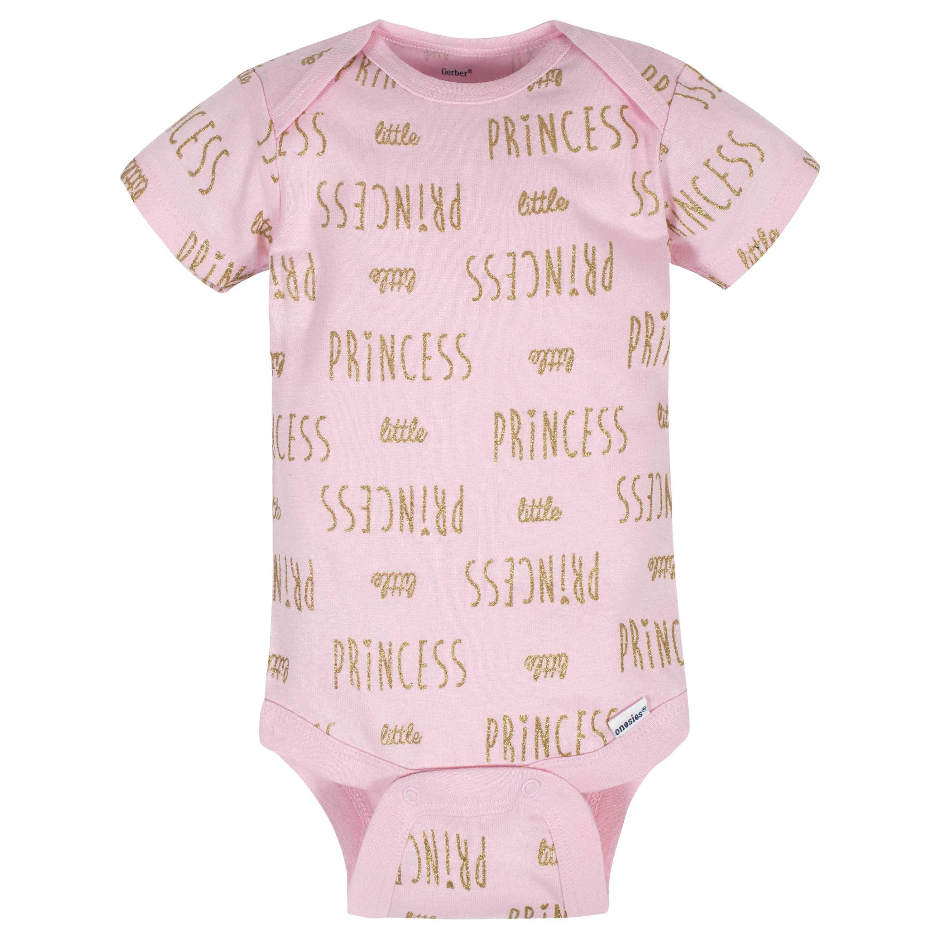 8-Pack Baby Girls Princess Short Sleeve Onesies® Bodysuits