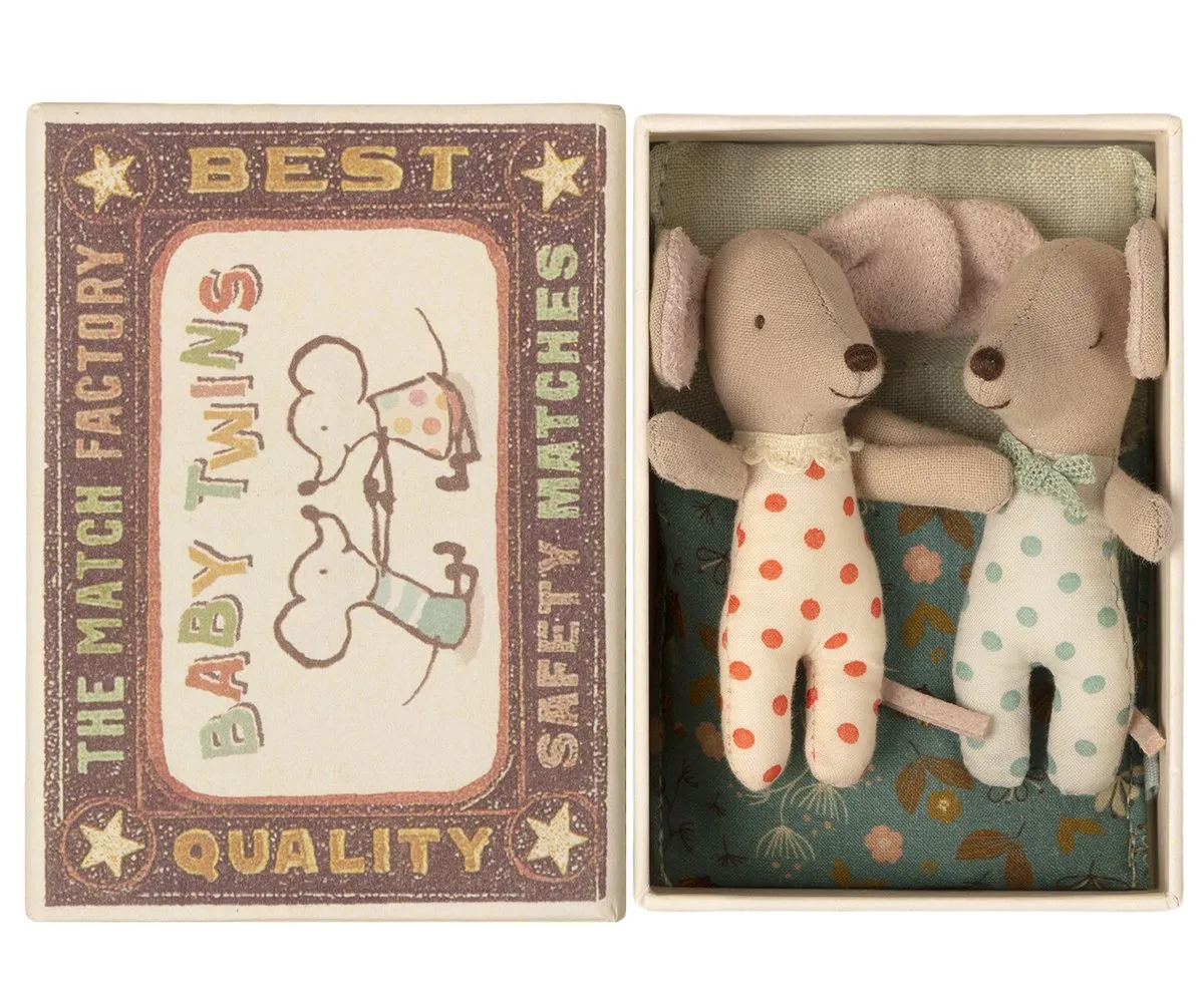 Baby Twins Mice in Matchbox