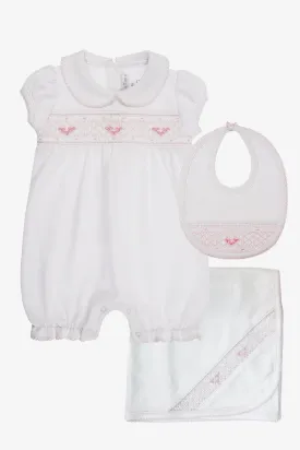 Babycottons 3-piece Smock Baby Set - Pink