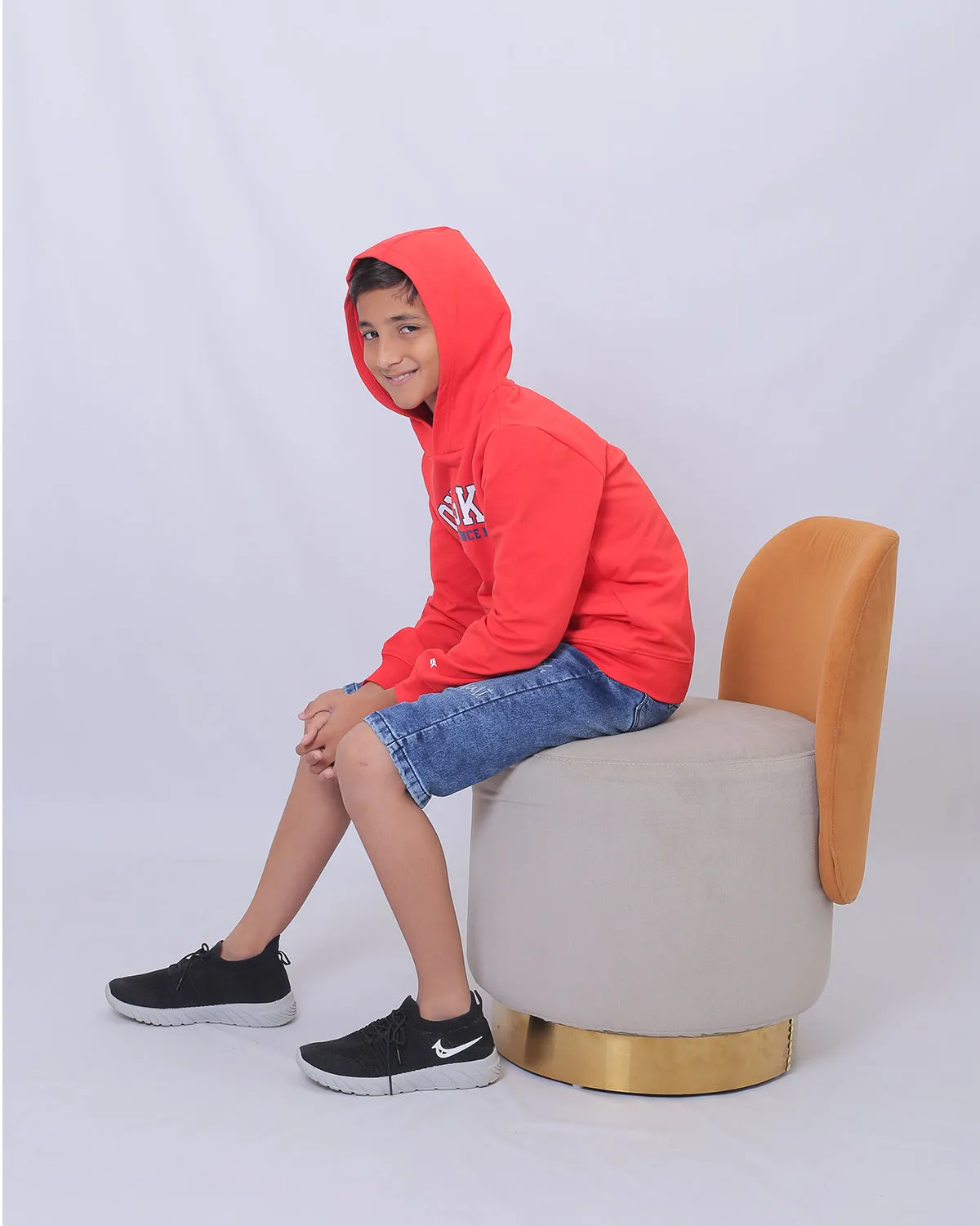 Boy Classic Red Pure Cotton Hoodie