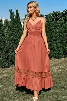 Brown Sleeveless Maxi Dress