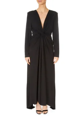 Carla Ruiz Long Sleeve Ruched Dress Black