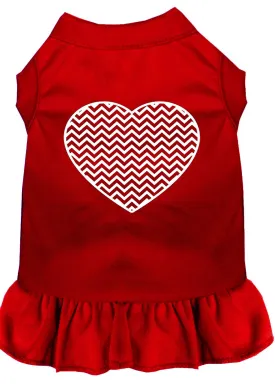 Chevron Heart Screen Print Dress Red Xl (16)