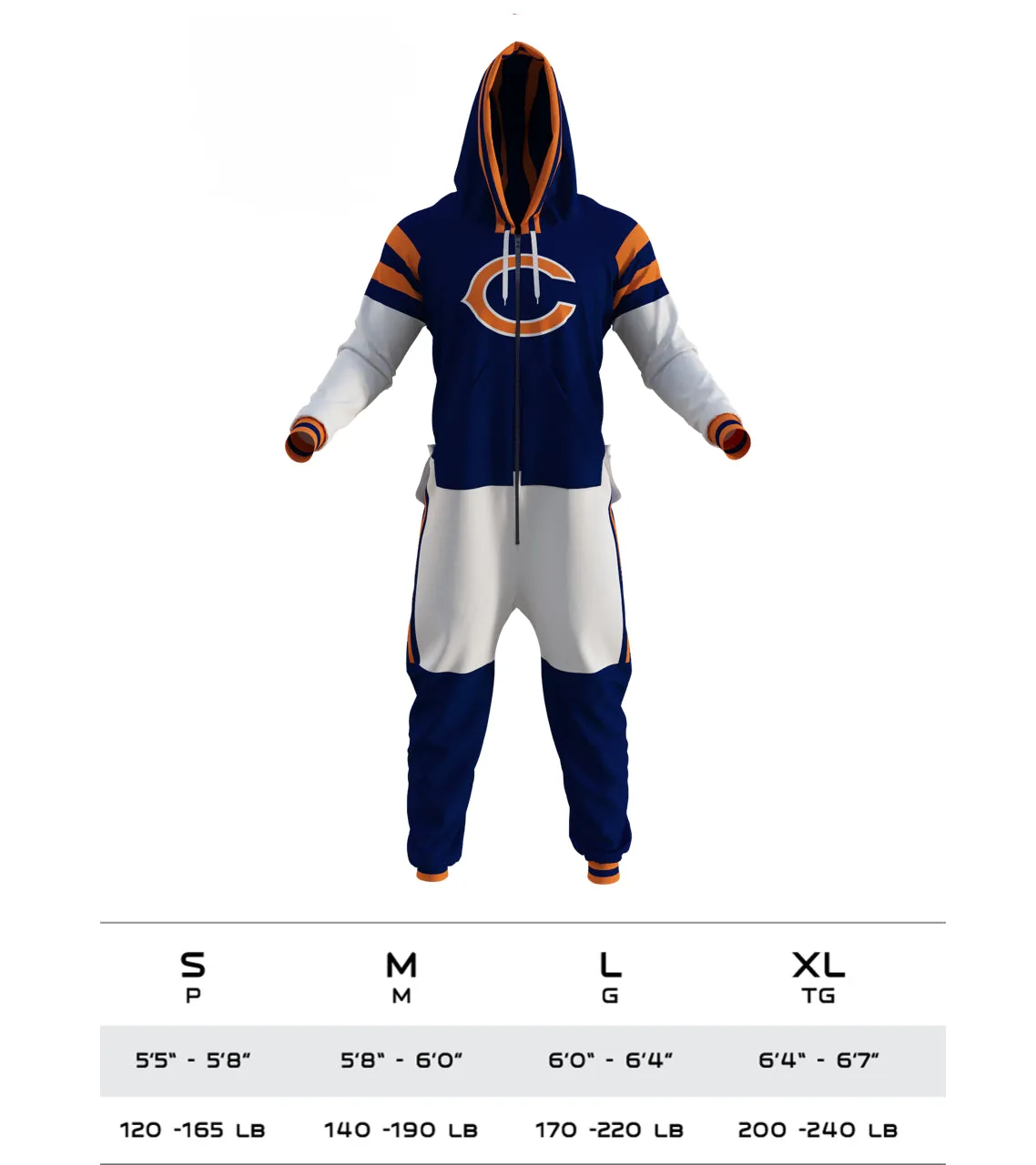 Chicago Bears NFL Hockey Sockey Men's Navy Team Uniform Onesie