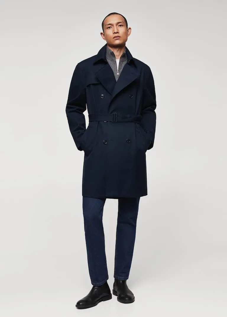 Classic water-repellent trench coat