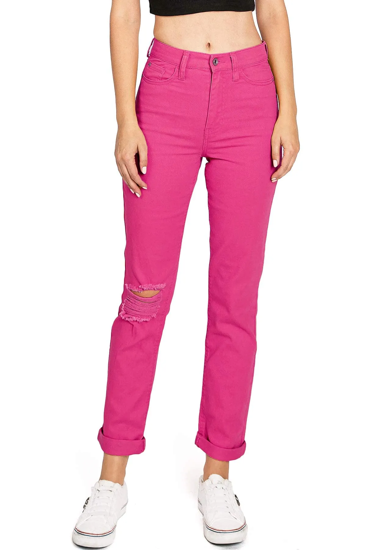 Color Wash Straight Leg Jeans