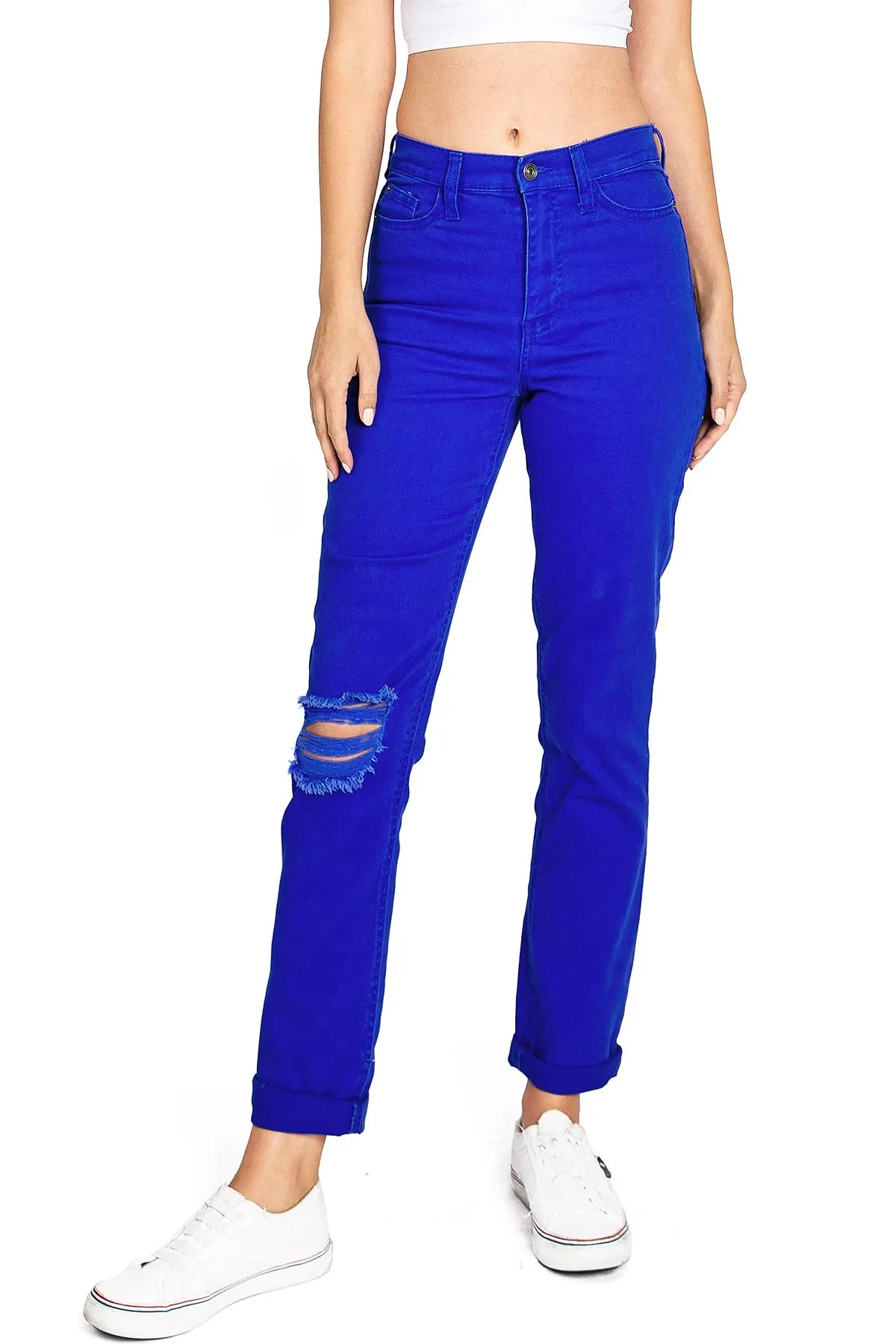 Color Wash Straight Leg Jeans