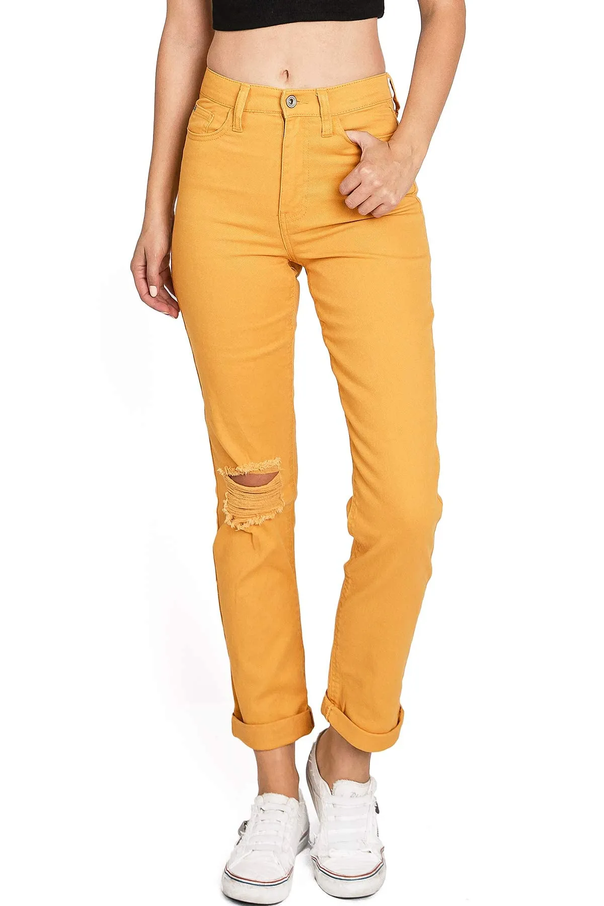 Color Wash Straight Leg Jeans