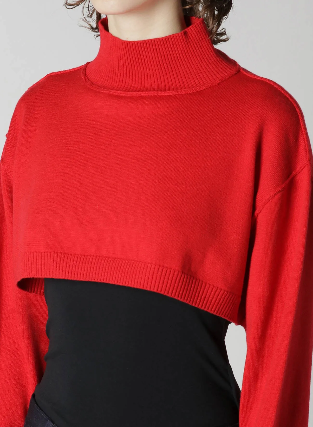 CROPPED RIB KNIT TURTLENECK