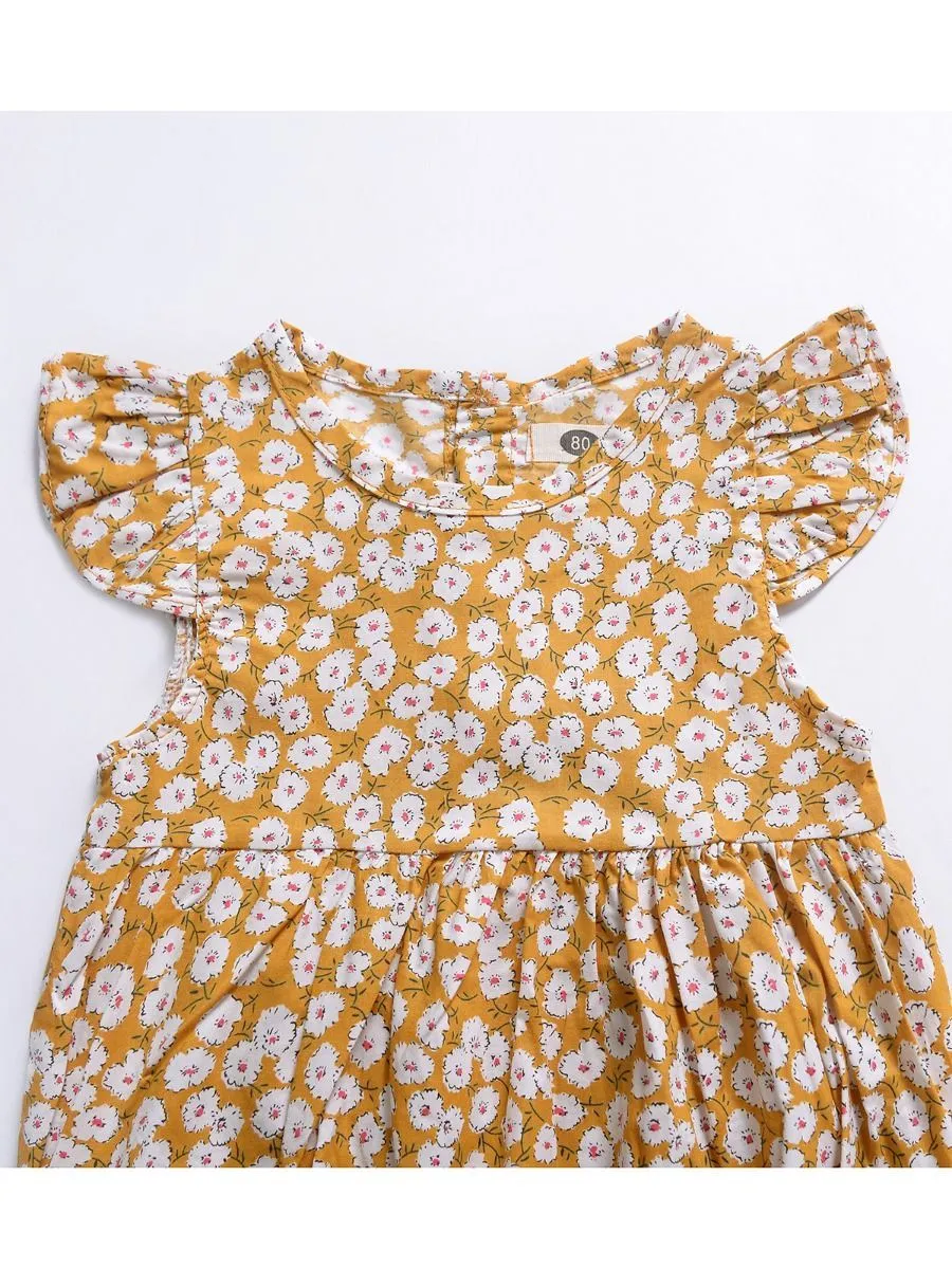 Cute Short Butterfly Sleeve Infant Summer Romper