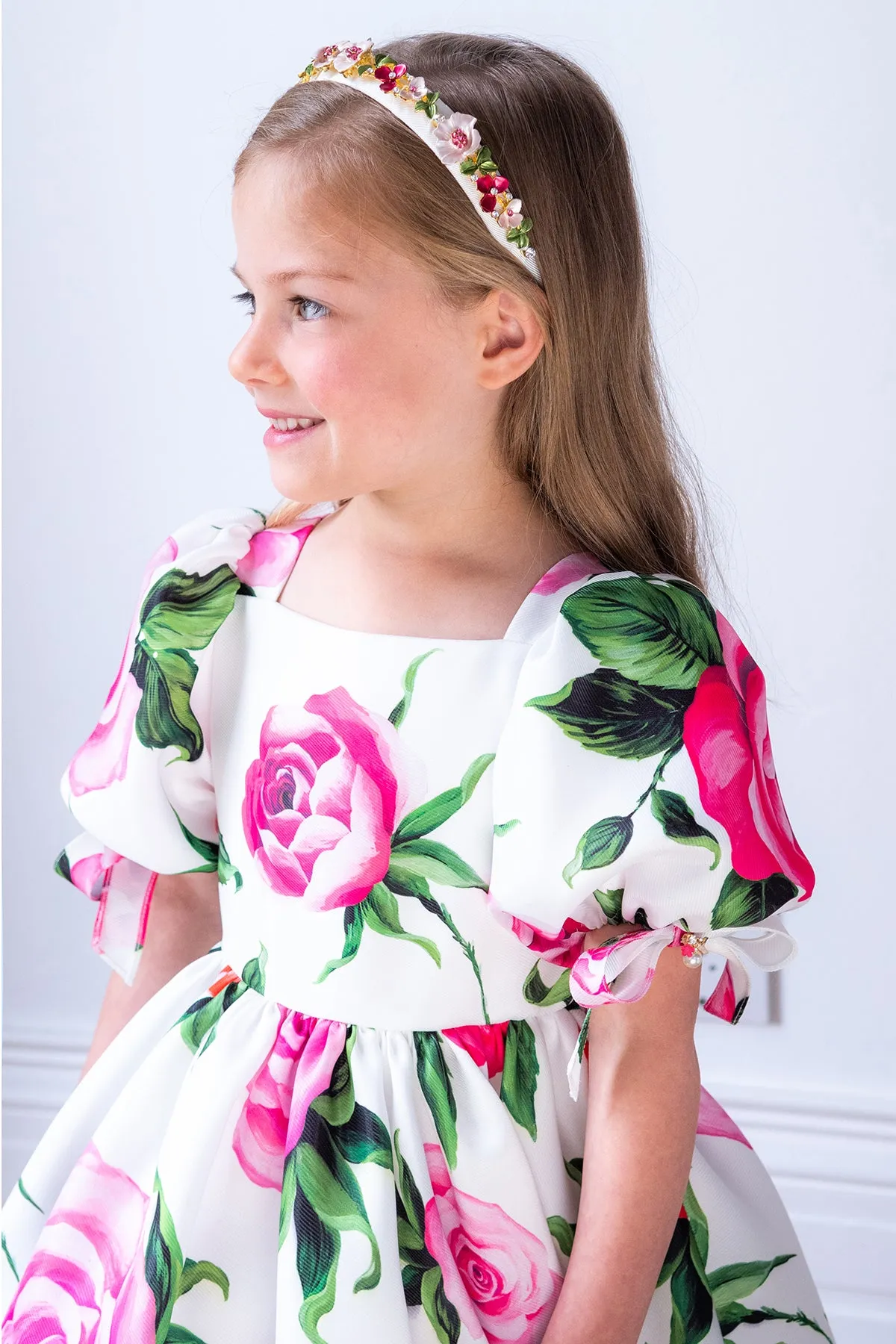 David Charles Giant Rose Girls Dress