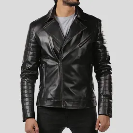 Elex Black Motorcycle Leather Jacket