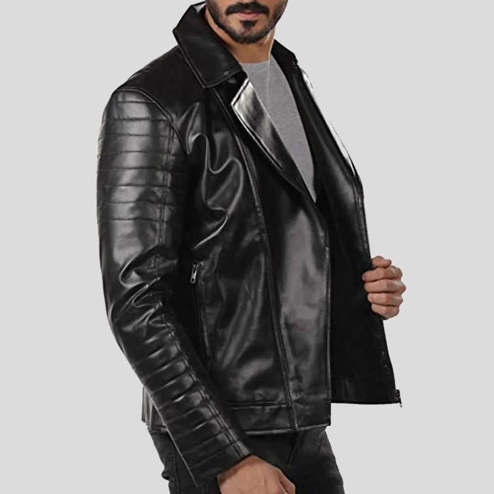 Elex Black Motorcycle Leather Jacket