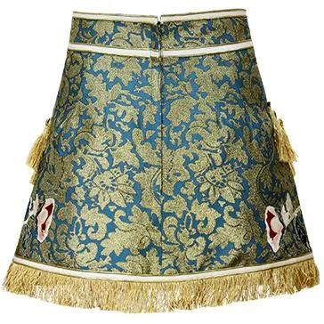 Embellished Fringed Mini Skirt