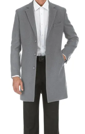 English Laundry Light Gray Fall/Winter Essential Slim Fit Wool Blend Overcoat