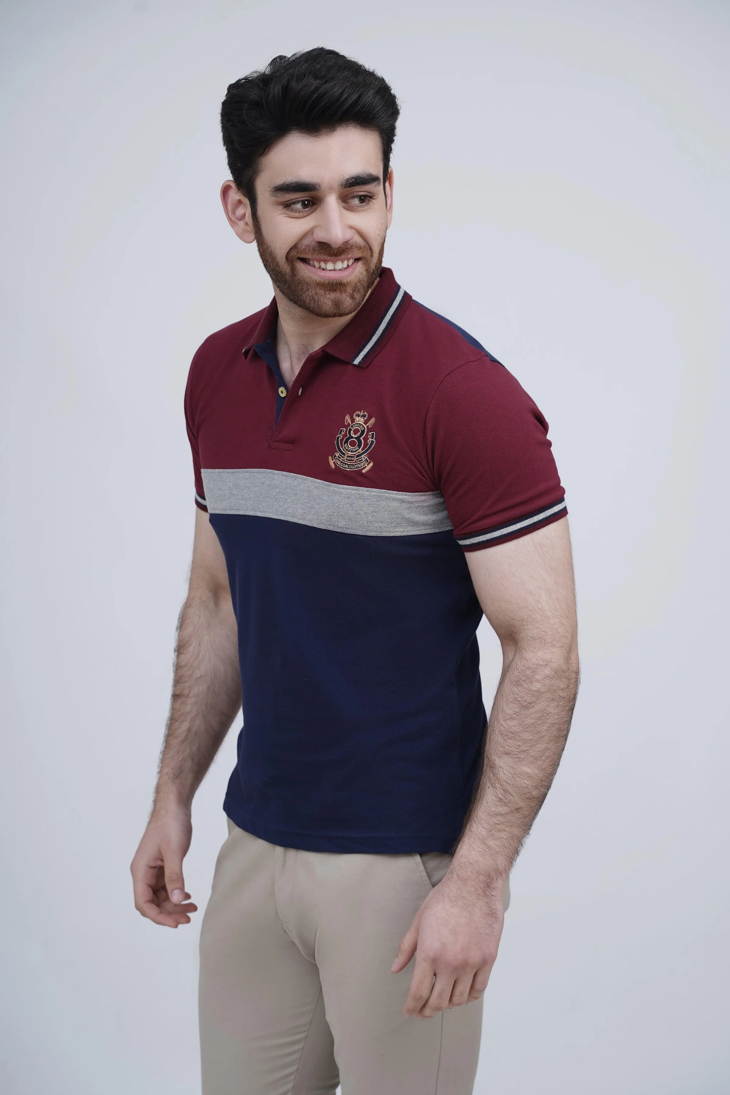 FASHION POLO NAVY MAROON