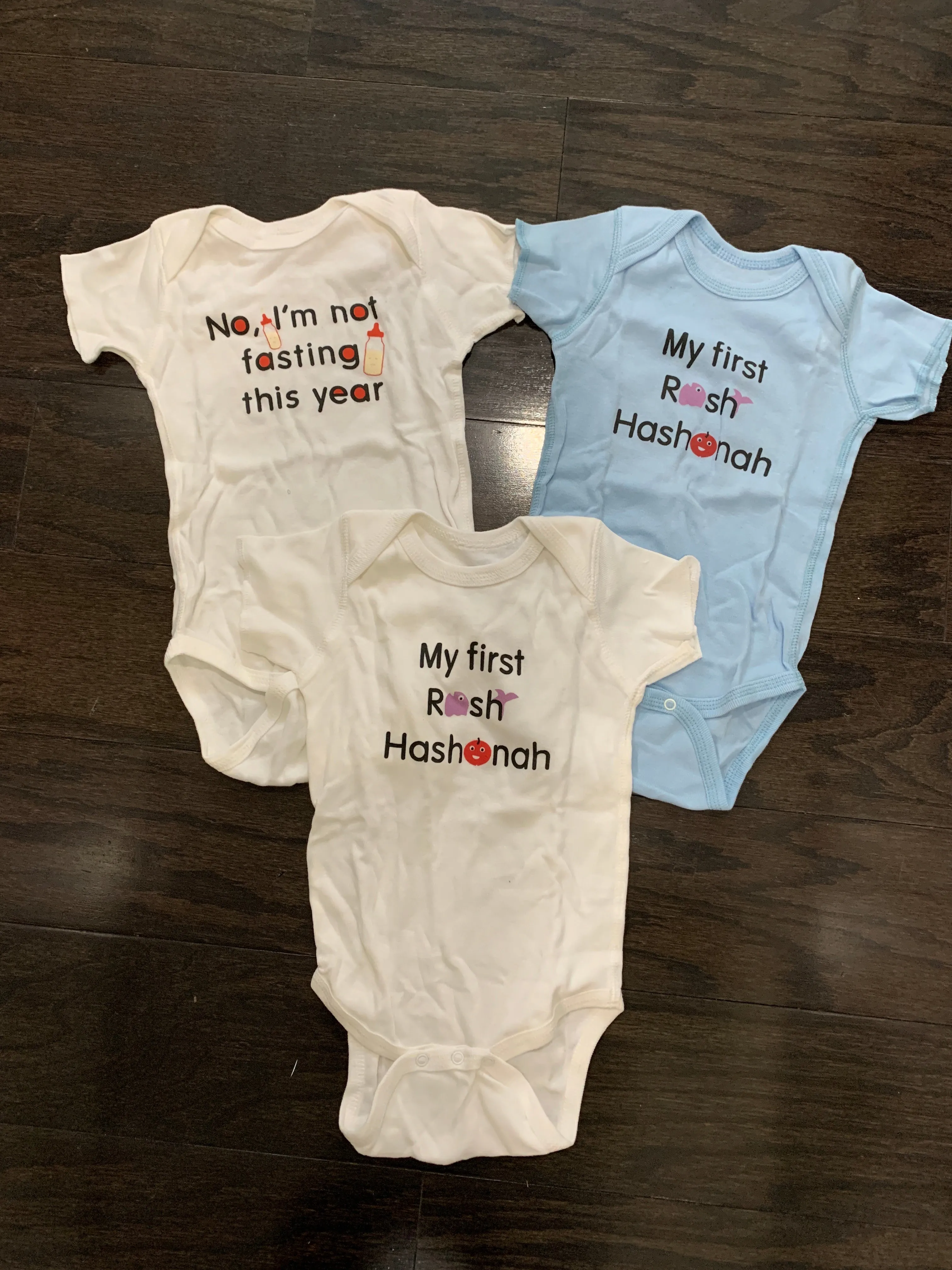 High Holidays - Aleph Bet Children High Holiday Onesies - 12mo