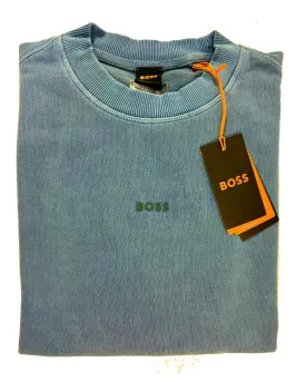 Hugo Boss Sweater Dark Blue Cotton Stretch Logo EU 50 / M BLACK FRIDAY SALE