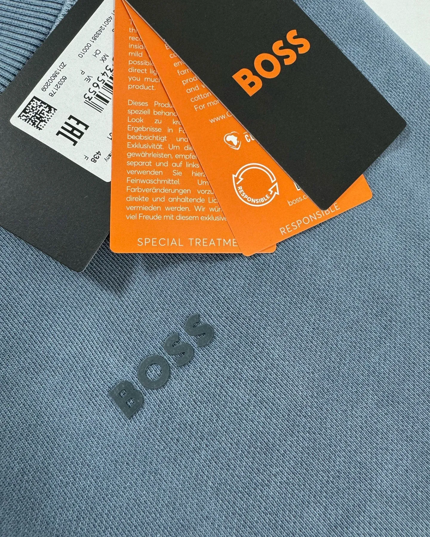 Hugo Boss Sweater Dark Blue Cotton Stretch Logo EU 50 / M BLACK FRIDAY SALE