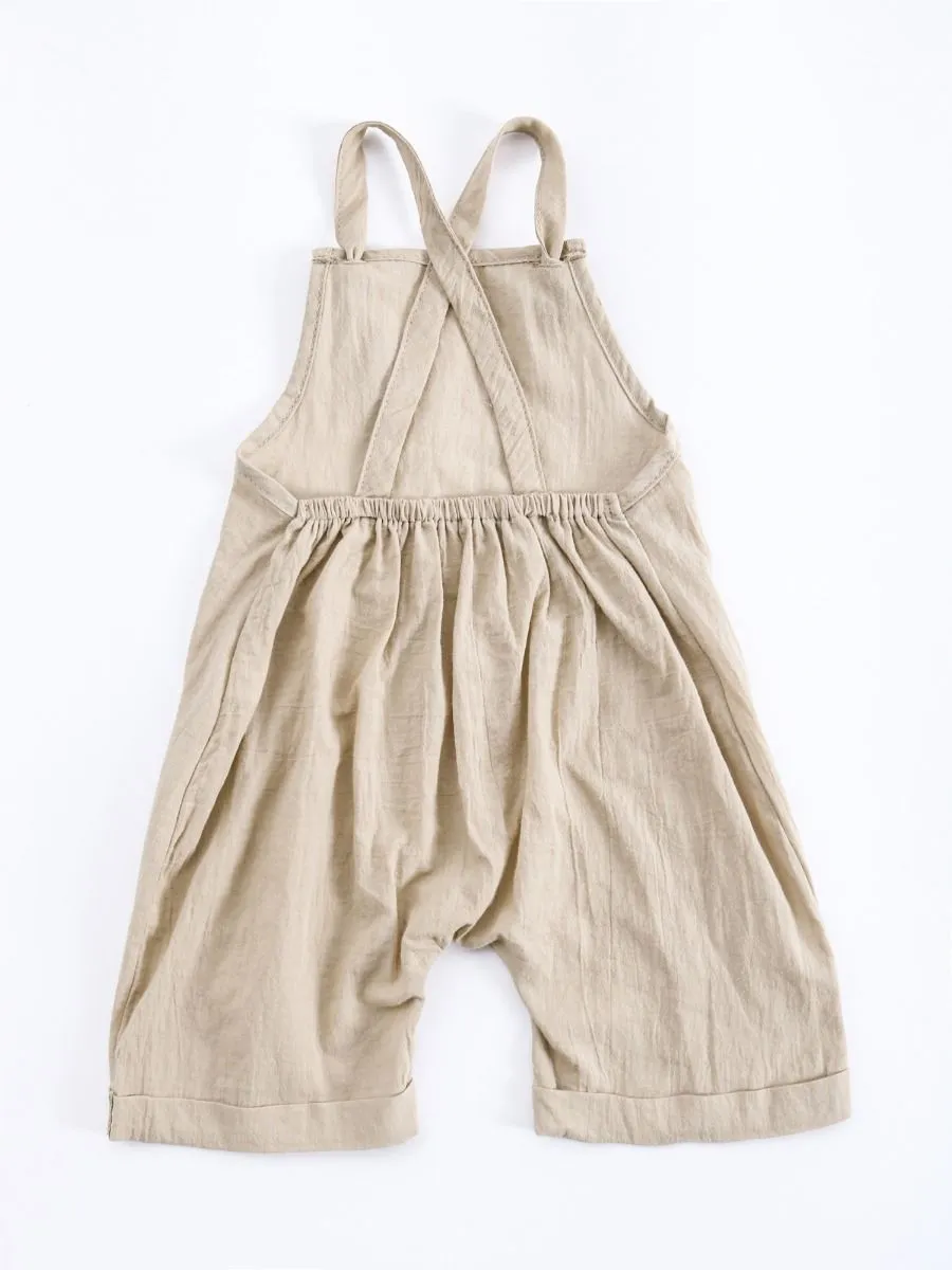 Infant Baby Solid Color Suspender Romper