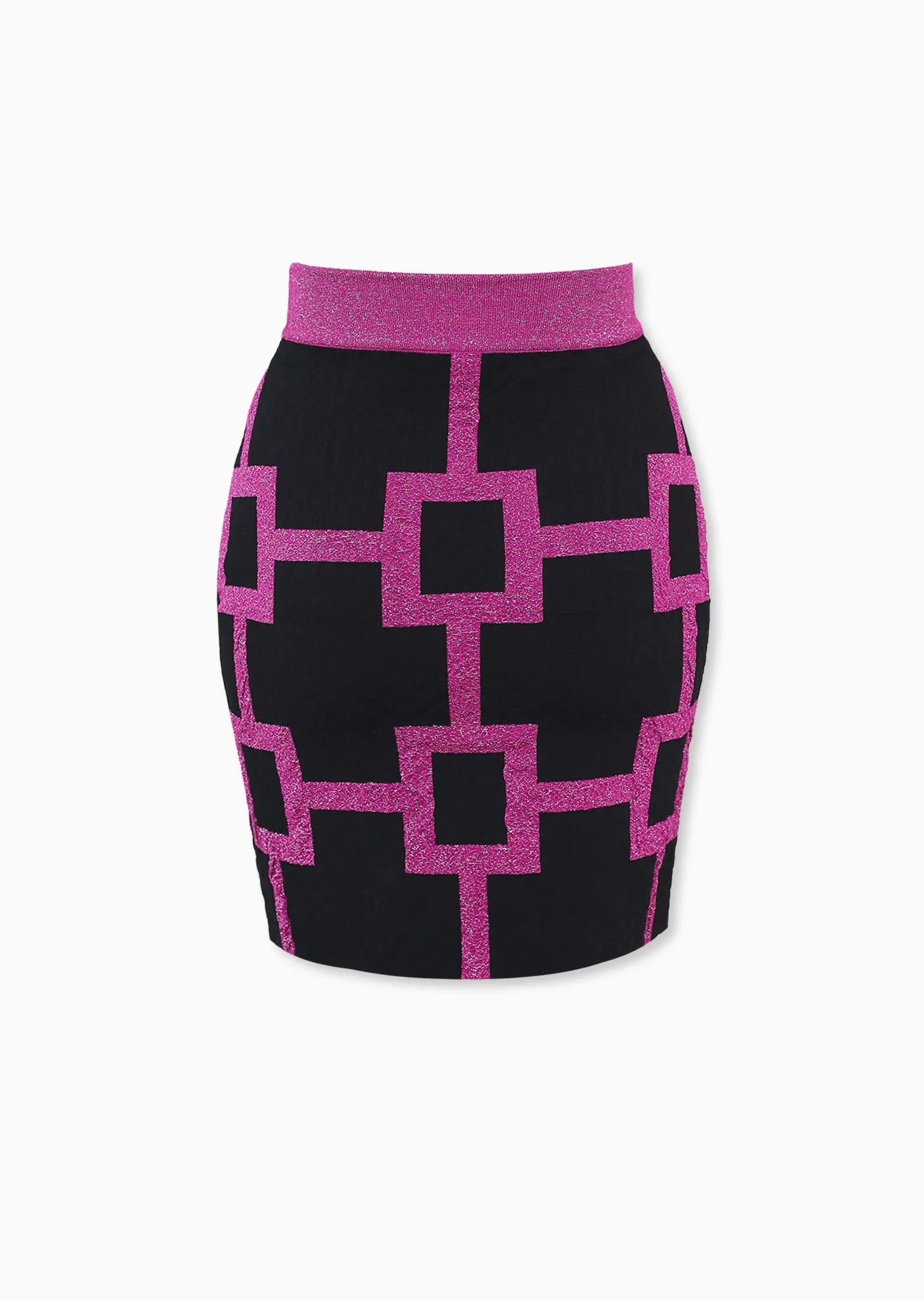 Ivana - Metallic Square Pattern Mini Skirt