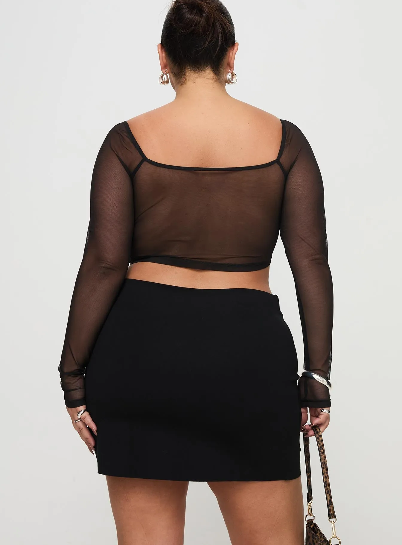 Karley Low Waist Mini Skirt Black Curve