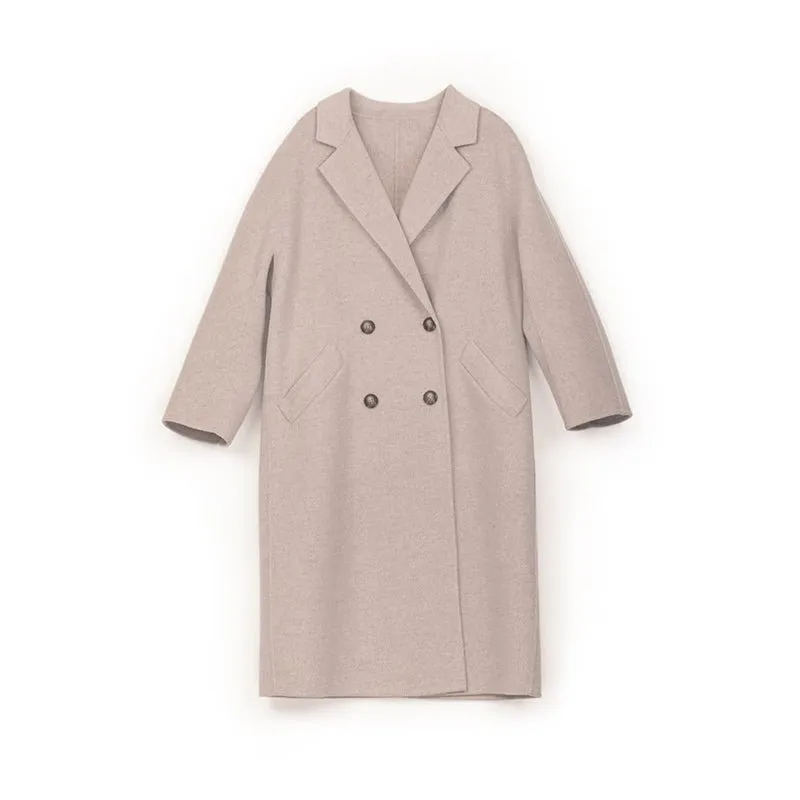 Khaki Wool Double Faced Overcoats