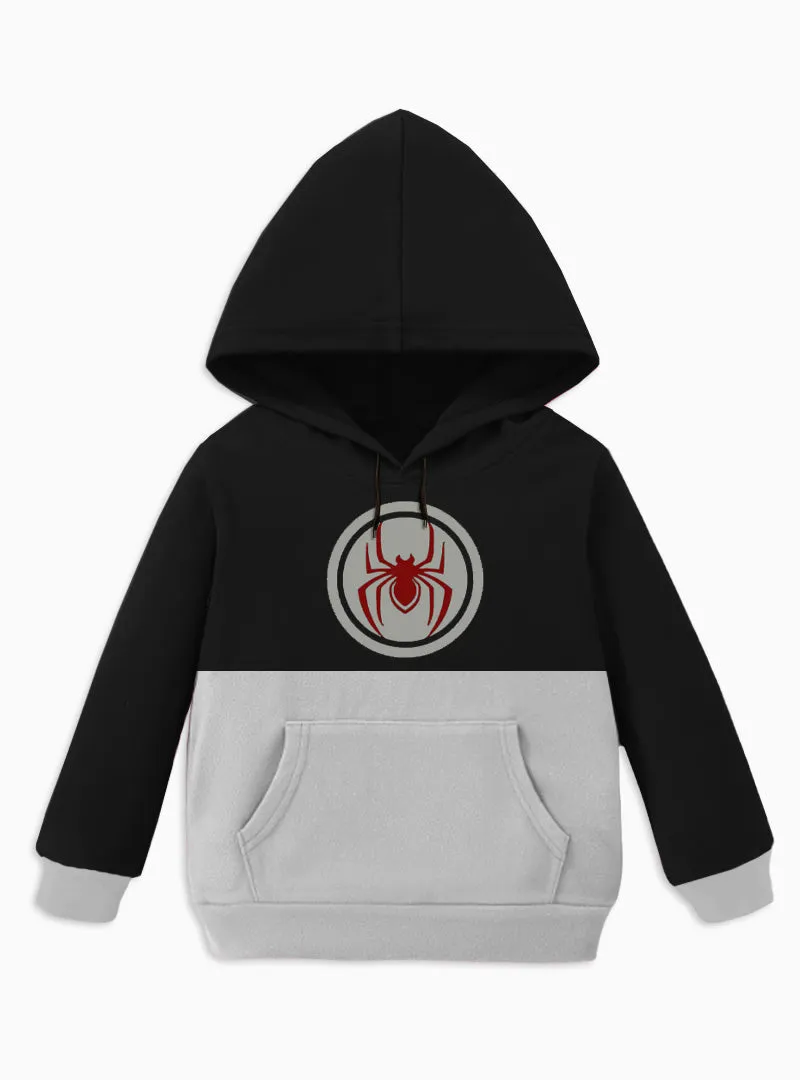 Kids Full Sleeves Hoodie - Printed Spider