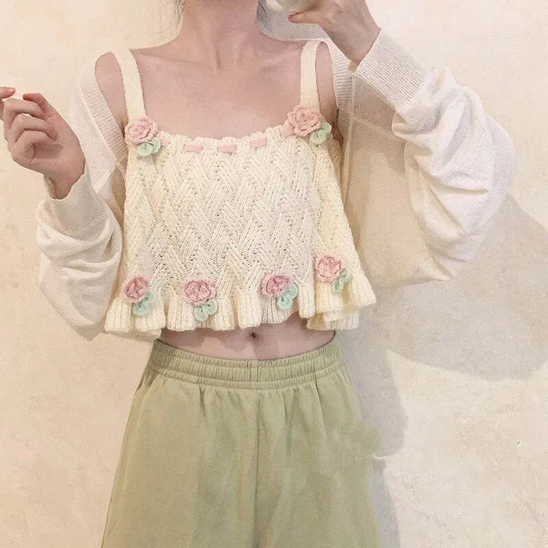 Knit Tulip Fairy Crop Top