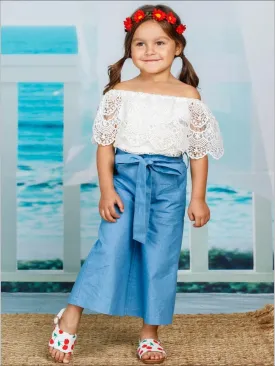 Let's Have Fun Chambray Palazzo Pants Set