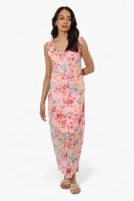 Majora Floral Mesh Maxi Dress - Pink