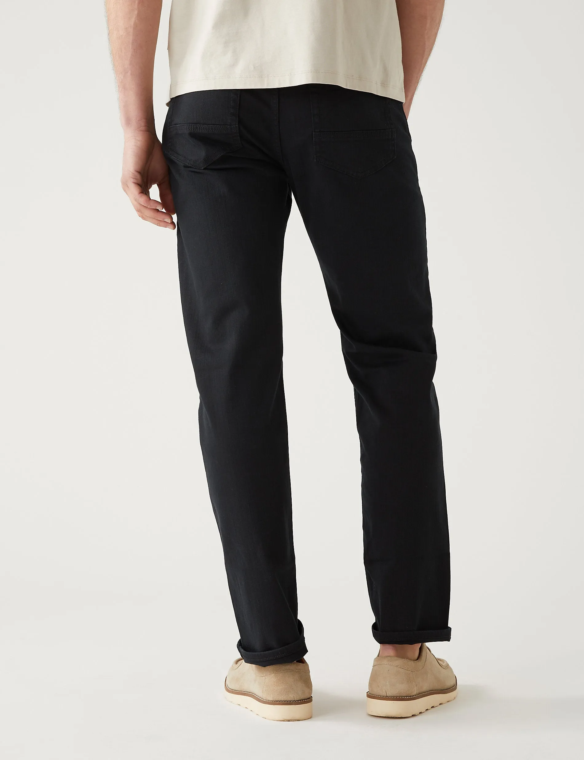 Marks & Spencer 360 Flex Straight Fit Jeans, Black