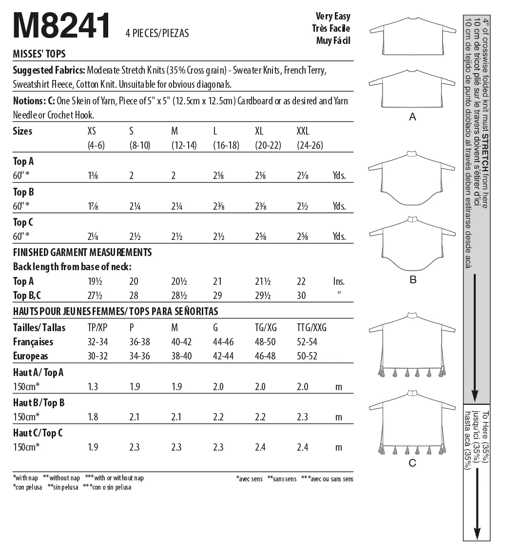 McCall's Pattern 8241 Misses' Tops