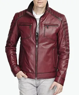 Mens Red Leather Jacket For Sale