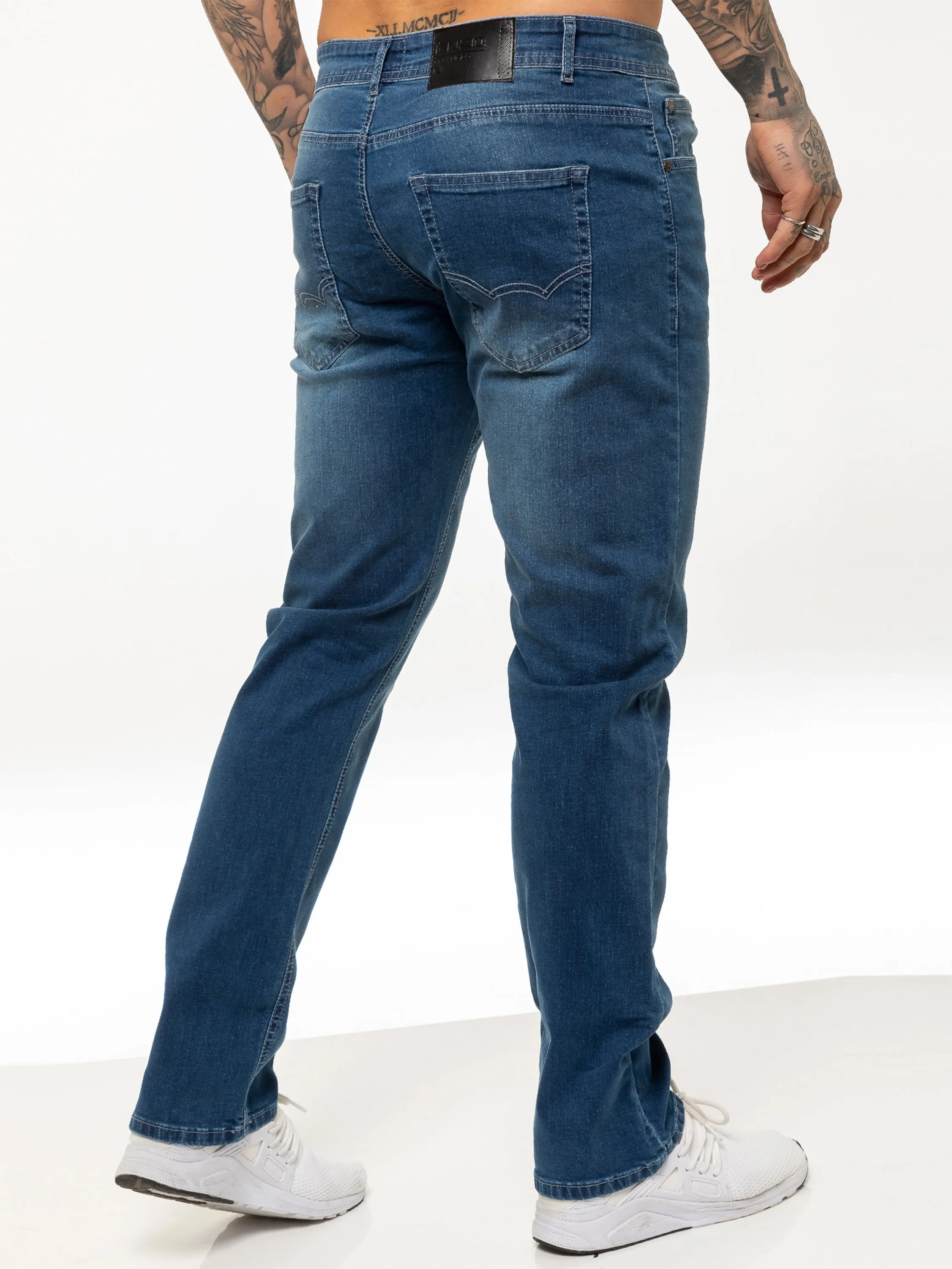 Mens Regular Fit Stretch Denim Jeans | Enzo Designer Menswear