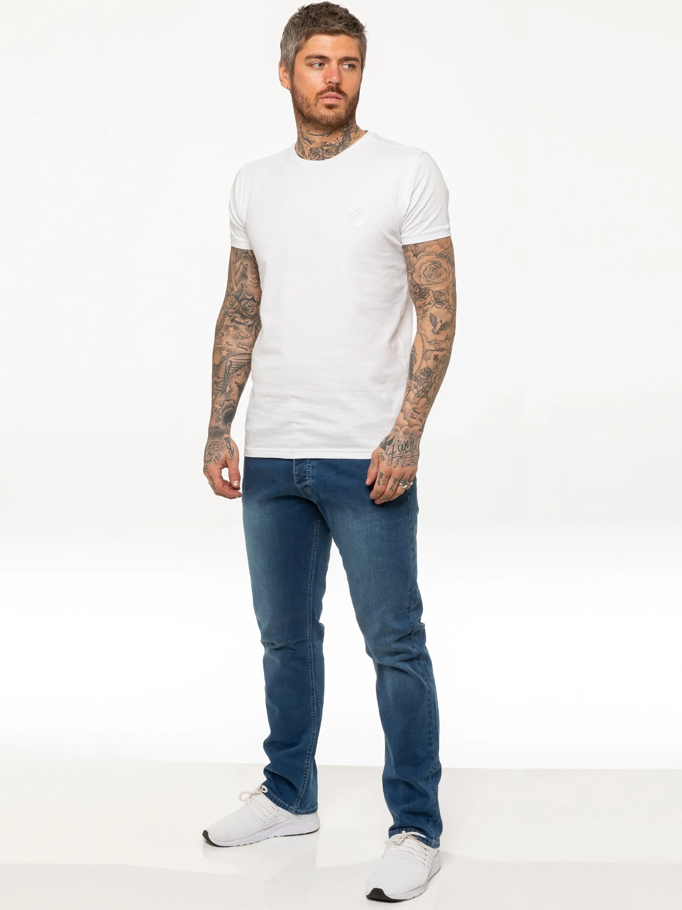 Mens Regular Fit Stretch Denim Jeans | Enzo Designer Menswear