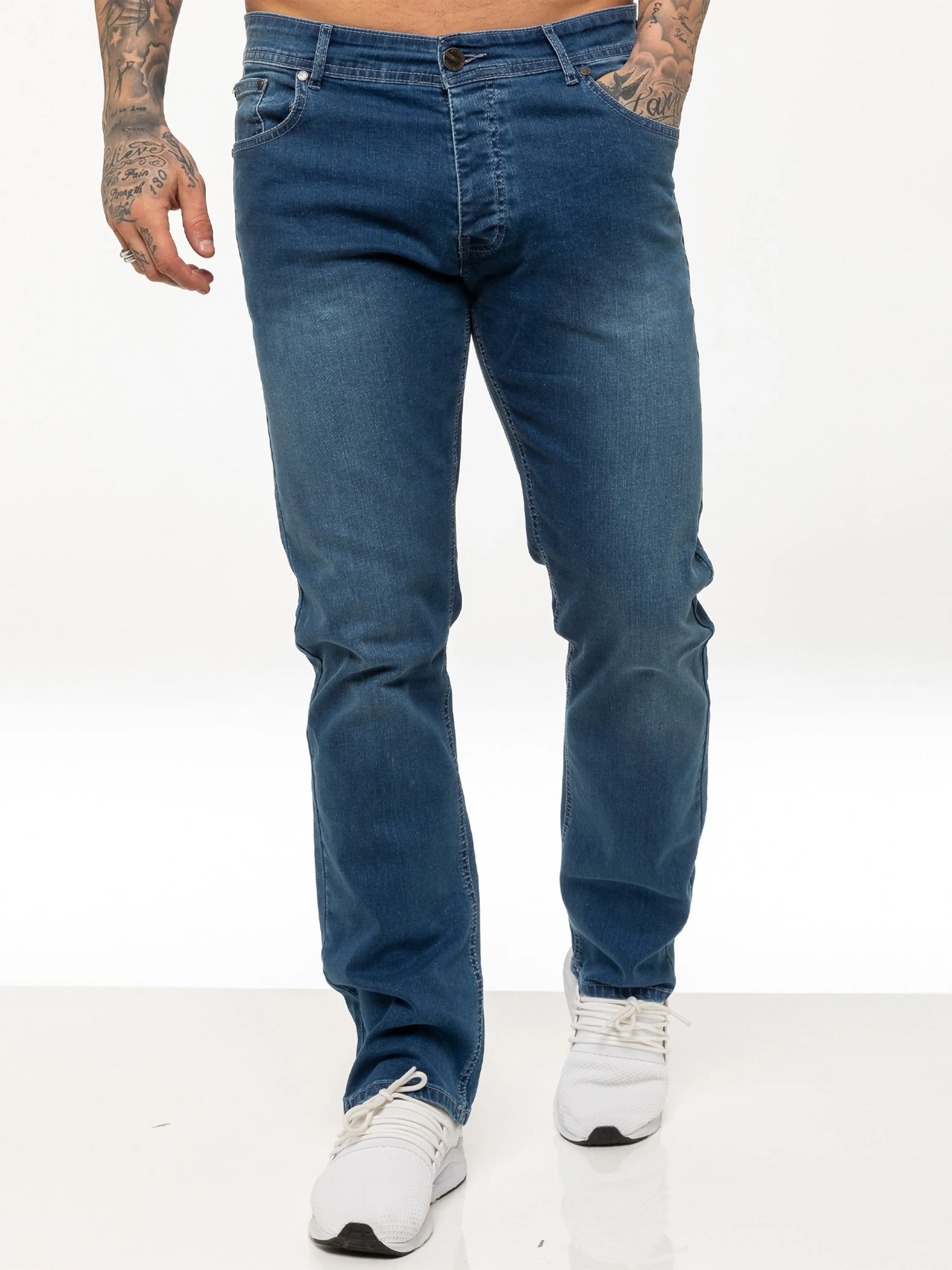 Mens Regular Fit Stretch Denim Jeans | Enzo Designer Menswear