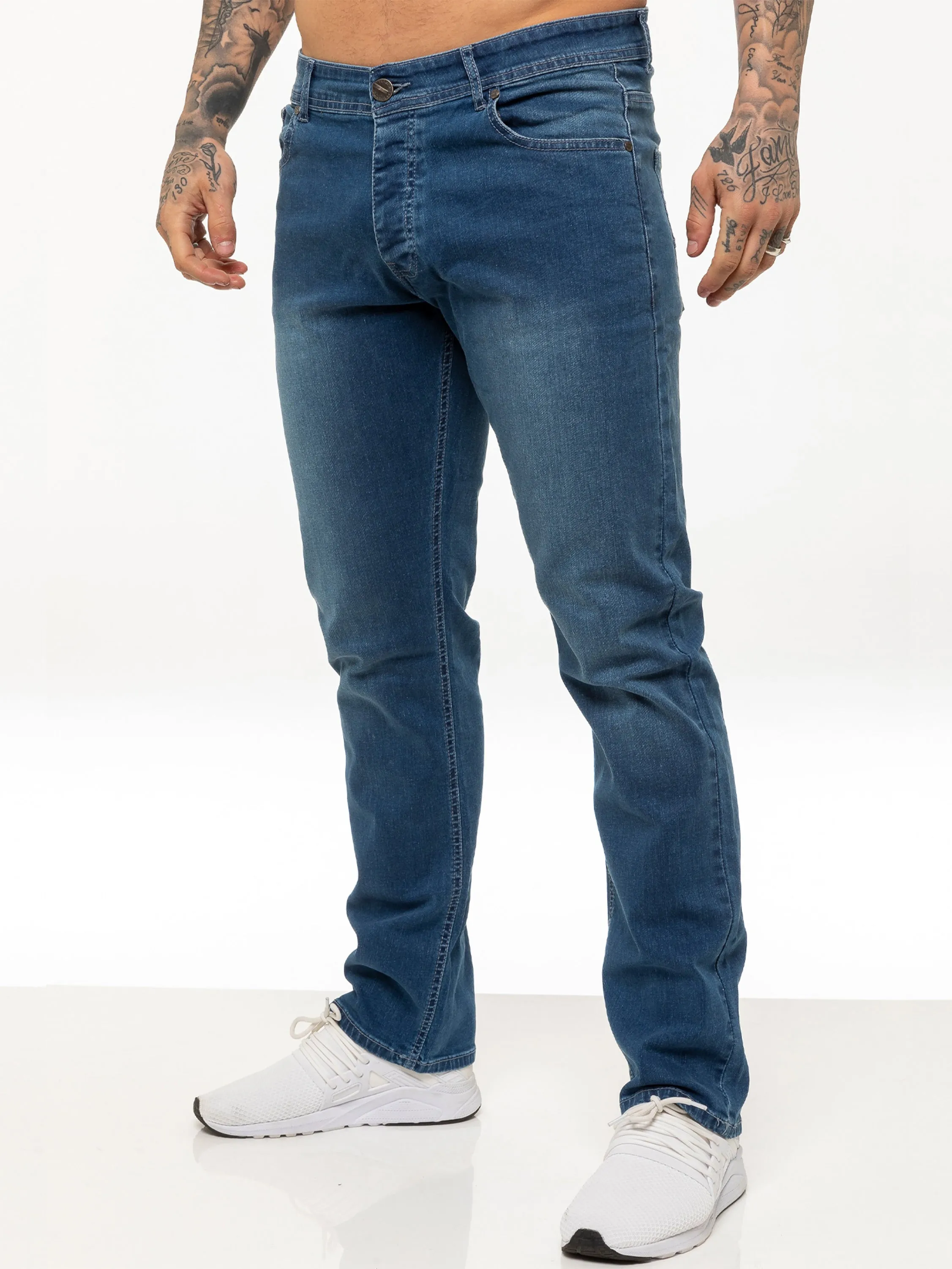 Mens Regular Fit Stretch Denim Jeans | Enzo Designer Menswear