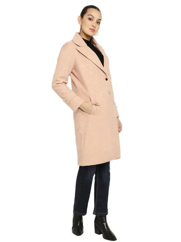 Mettle Women Notched Lapel Knee-Length Overcoats