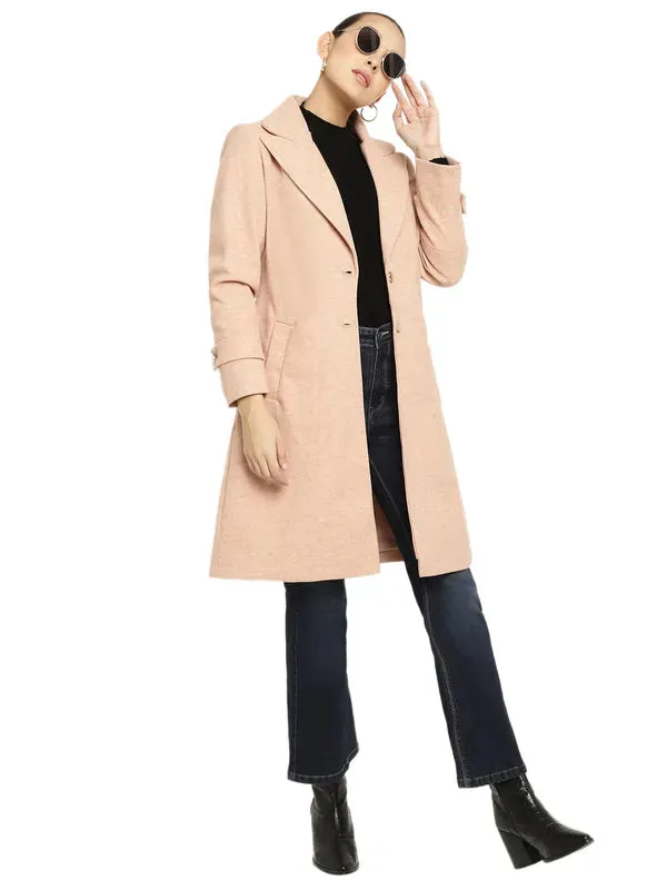 Mettle Women Notched Lapel Knee-Length Overcoats