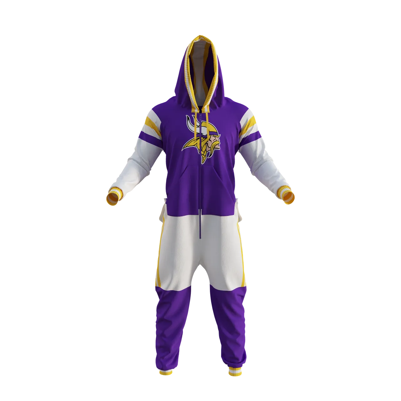 Minnesota Vikings NFL Hockey Sockey Men's Purple Team Uniform Onesie