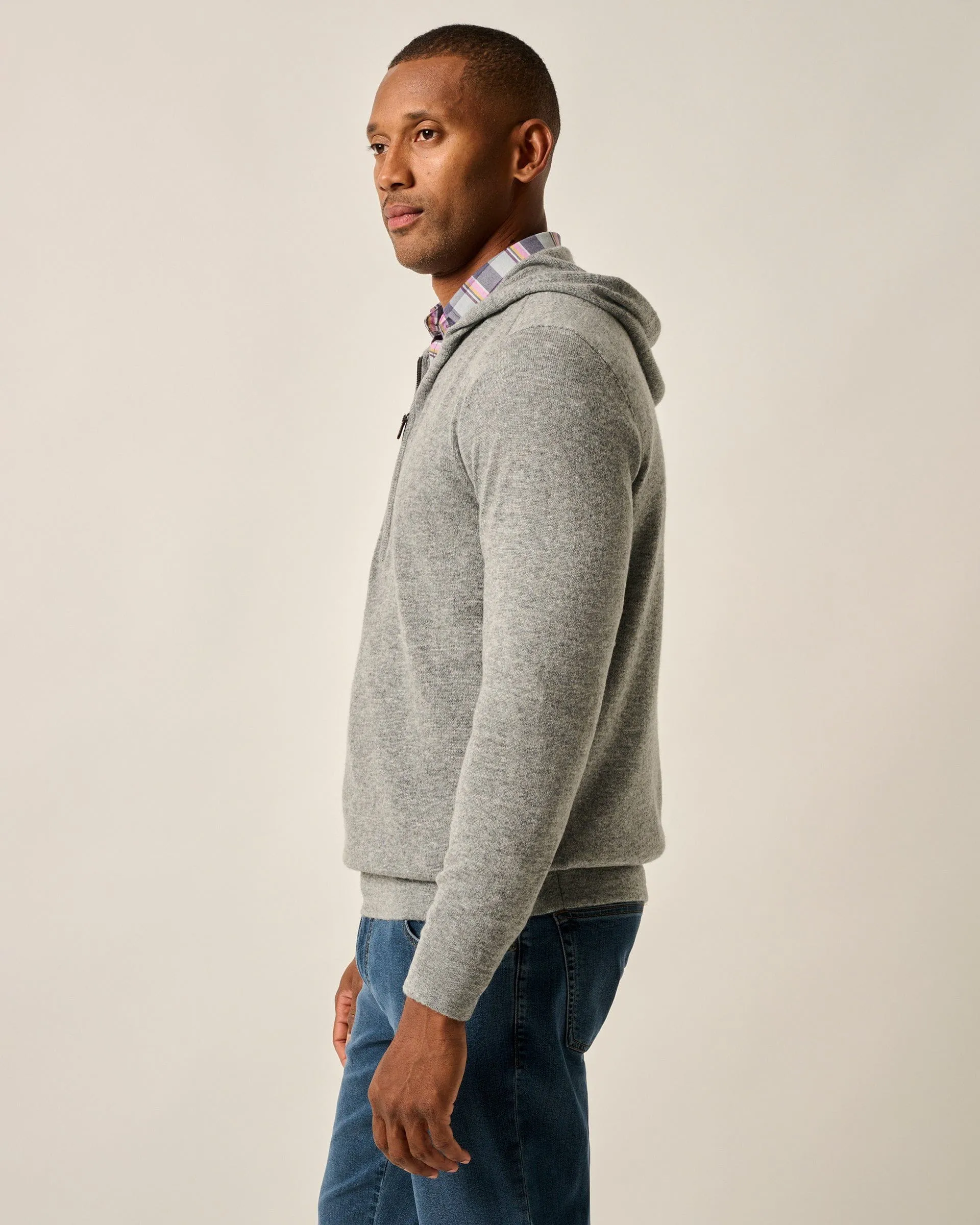 Mitch Wool Cashmere Blend 1/4 Zip Hoodie