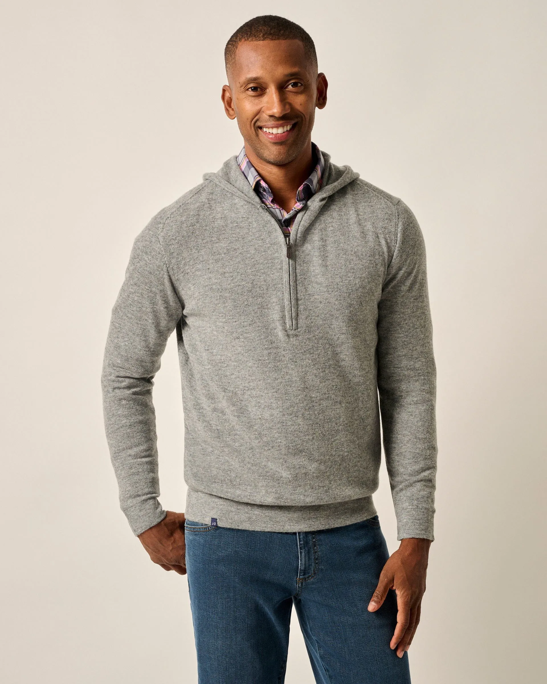 Mitch Wool Cashmere Blend 1/4 Zip Hoodie