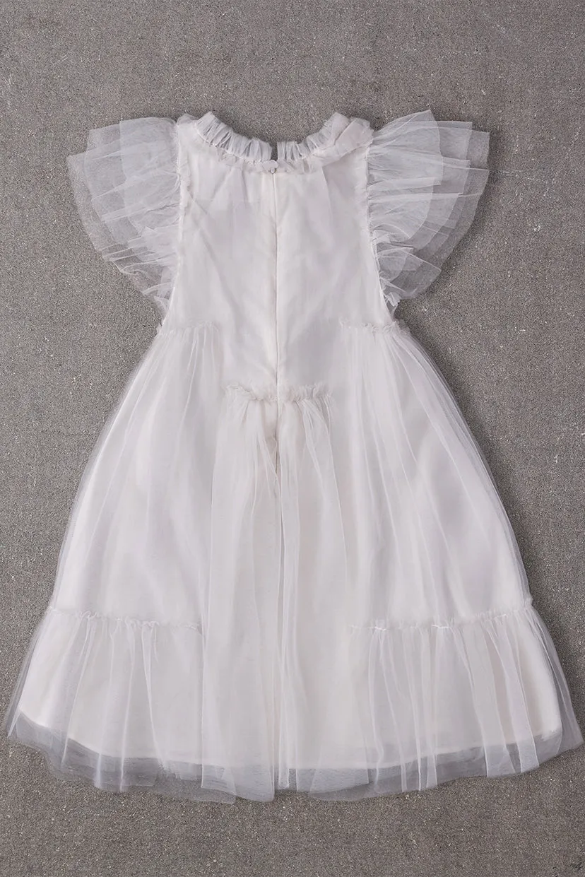 Nellystella Antoinette Girls Dress - Bright White