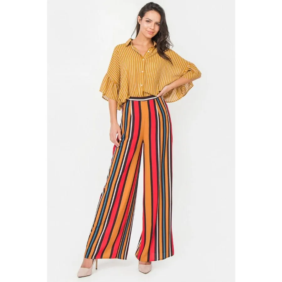 Orange Multi Striped palazzo pants